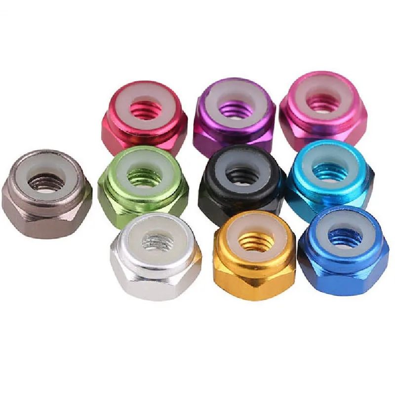 RFDTYGR Mini 4wd 2mm Aluminum Lock Nut Self-made Parts For Tamiya MINI 4WD 2mm Aluminum Lock Nut  19326  50Pcs /lot