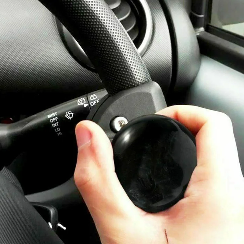 Auto Steering Wheel Booster Ball Knob Universal Wheel Car Booster Iron Clip Steering Power Handle Black
