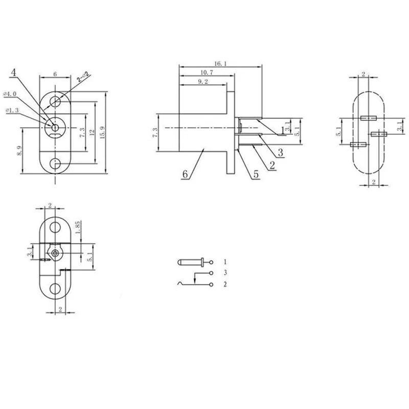 10 Chiếc DC-008 DC Ổ Cắm Cổng Kết Nối Nguồn Điện Cung Cấp Nữ Điện Kết Nối Jack 3pin