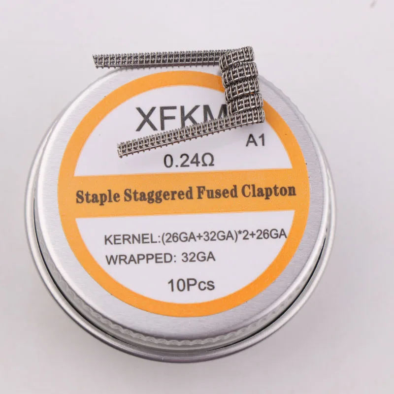 XFKM-bobina preconstruida de 0,27 Ohm y 32GA, Clapton fundido medio escalonado, alambre de calefacción para tanque de bricolaje RDA RBA, 10 Uds., nueva
