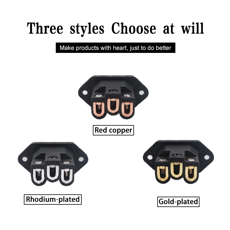 HiFi welding power supply tailstock AC IEC socket copper gold-plated/rhodium-plated HIFI power plug socket