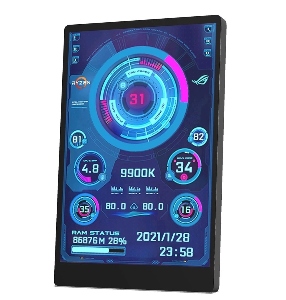 3,5-calowy ekran pomocniczy IPS Type-C do komputera CPU GPU RAM HDD Monitor USB Wyświetlacz do wolnego monitorowania AIDA64 mini