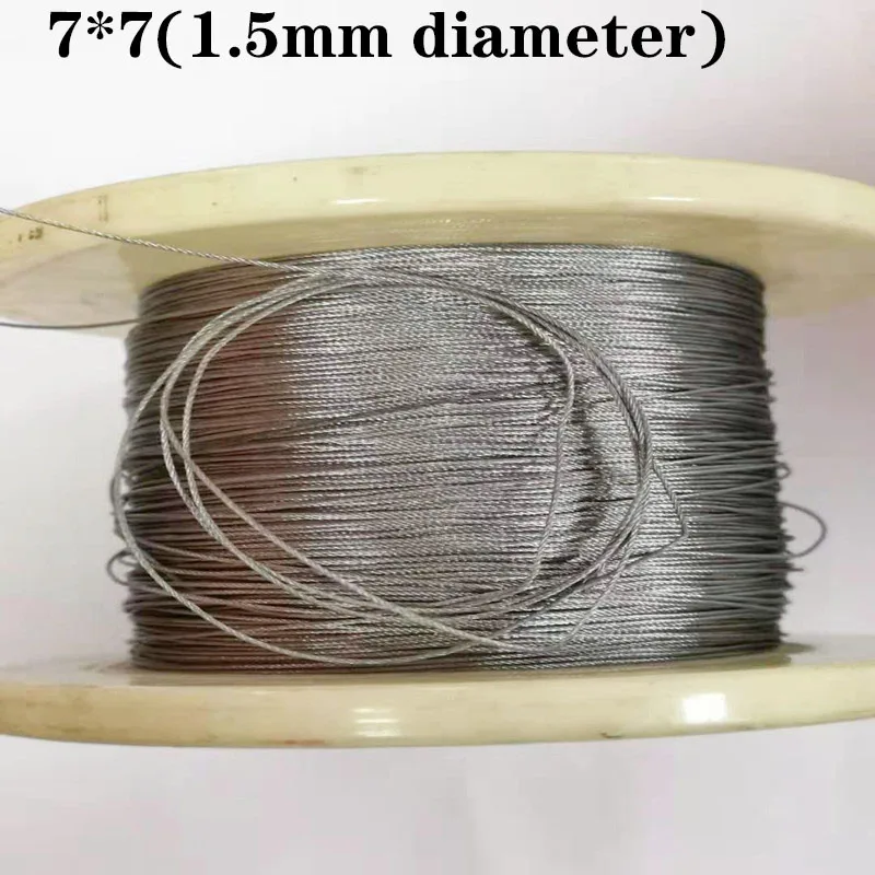 10M 7*7 Different 304 Stainless Steel Rope wire rope Clothesline Soft Fishing Lifting Cable