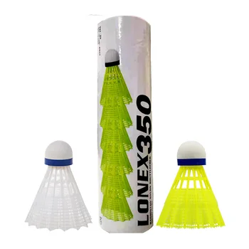 6 unids/set volante de nailon mesa cabeza de bola de fibra estilo lana redonda completa bádminton de plástico para uso de adiestramiento al aire libre duradero