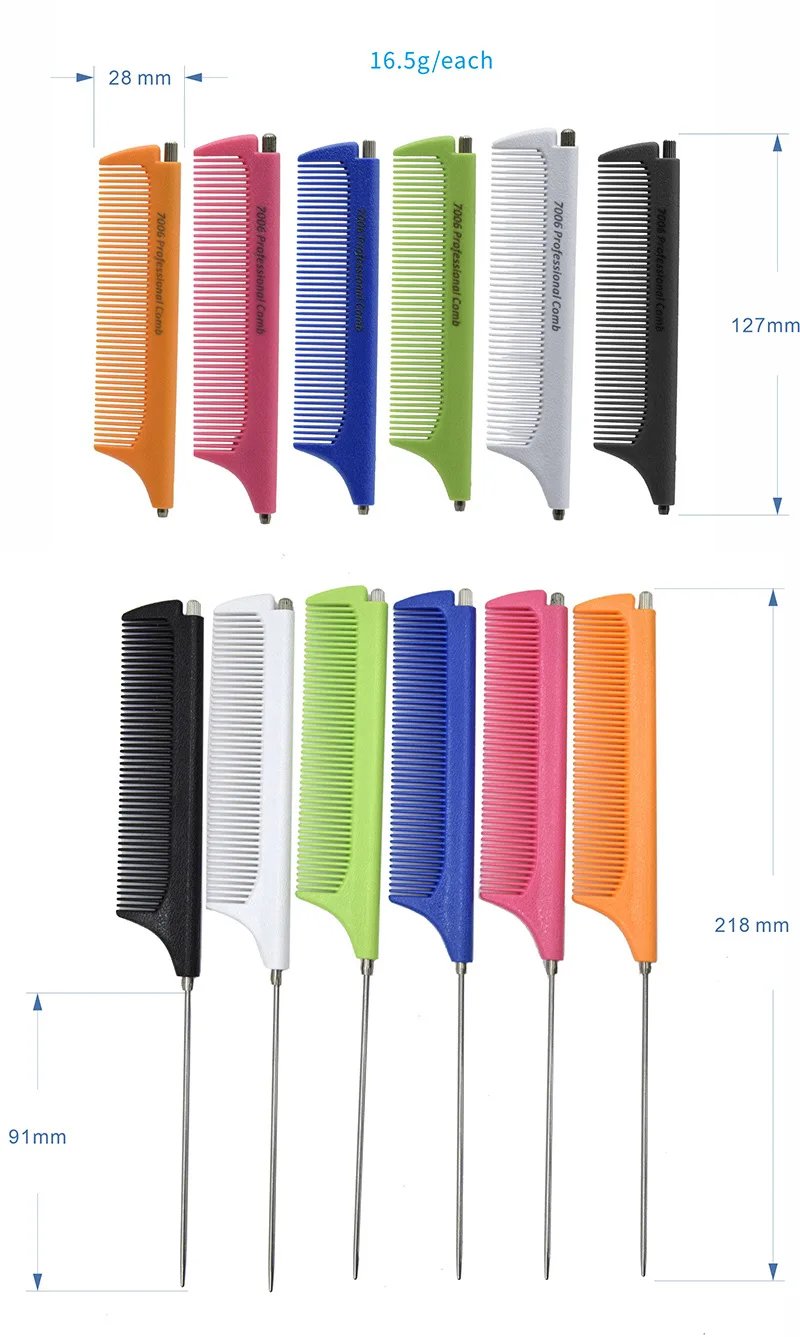Anti-Static Rat Tail Hair Dye Comb, Fine Tooth Retractable Disassembled Hairdressing Comb For Salon Home Professional Use