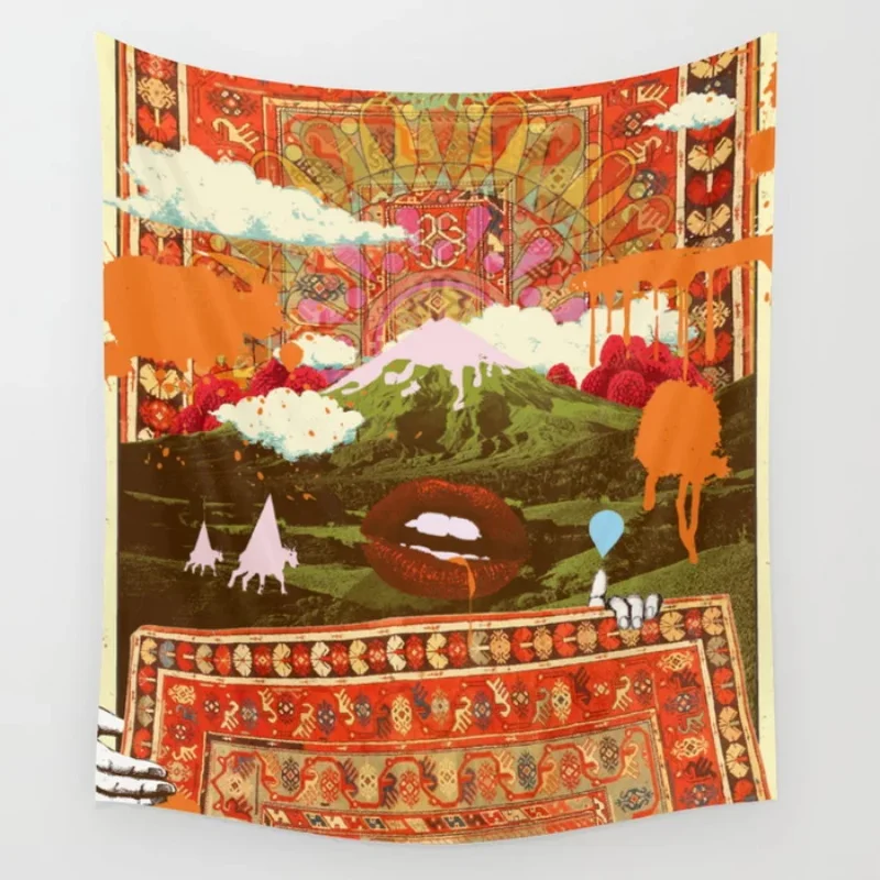 Morning Psychedelia Tapestry Wall Hanging Bedspread Blanket Bedding Throw Sheet Table Cloth Yoga Mat Sporting Events Durable