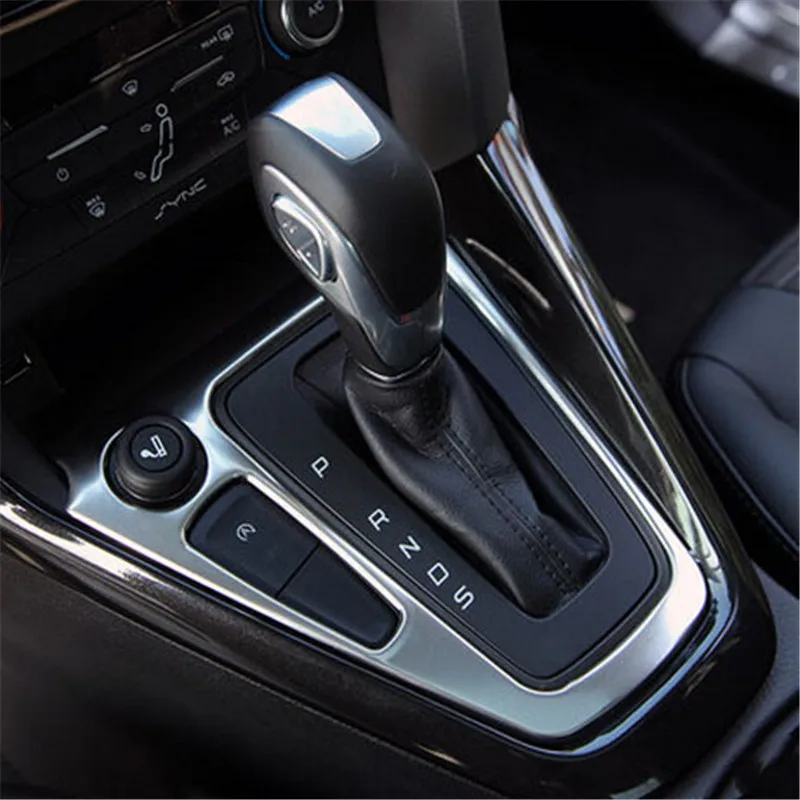 Car Accessories Gearbox Water Cup Holder Panel Trim Interior Decoration Frame sticker For Ford Focus 3 mk3 2015-2018