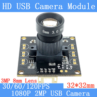 Surveillance 1920*1080P 3MP 8mm LENS MJPEG 640*480 120fps High Speed Mini CCTV Android Linux UVC Webcam USB Camera Module