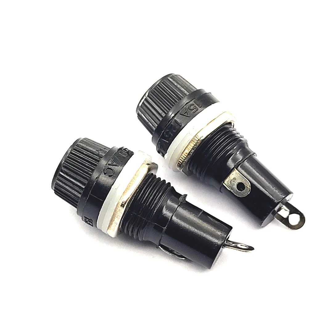 10ชิ้น/เซ็ตทนทานฟิวส์ Mount ผู้ถือแผง Mount สกรูหมวกฟิวส์สำหรับแก้วหลอดฟิวส์5X20มม.6x30mm