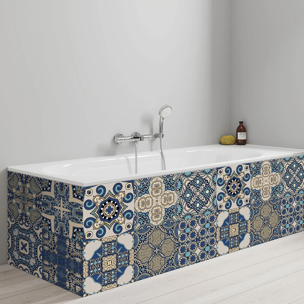 Autocollants de carrelage auto-adhésifs imperméables, dosseret de cuisine, rétro, 3D, décoration de la maison murale, décalcomanies murales résistantes à l'usure, 10 pièces