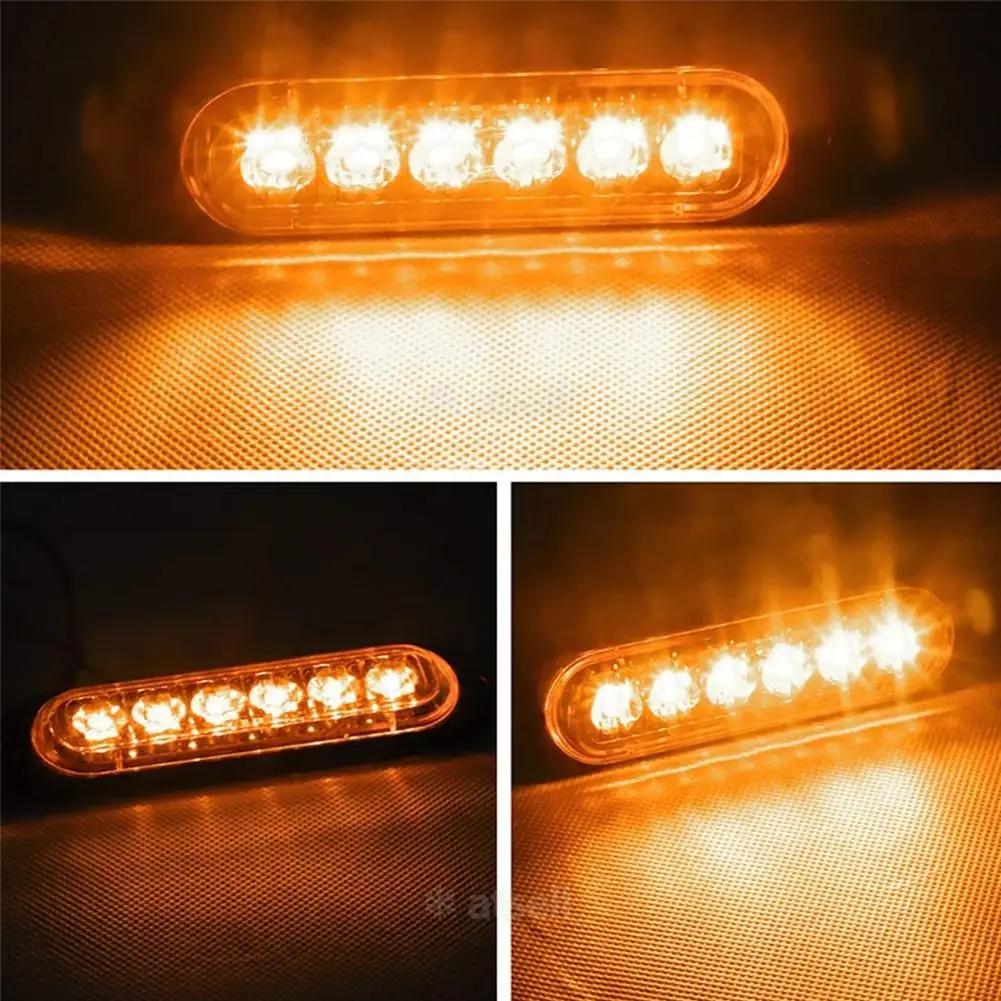 Luces LED de señalización laterales para coche, remolque, camión, furgoneta, autobús, luz de advertencia de seguridad impermeable, color rojo, amarillo y blanco, 12-24V, 6 led