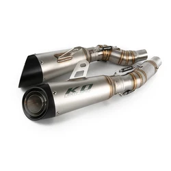 Z1000SX 2010-2019 Z1000 2010-2021 Exhaust Pipe Motorcycle Left Right Mid Tube Slip On 51mm Muffler Escape No DB Killer 310mm