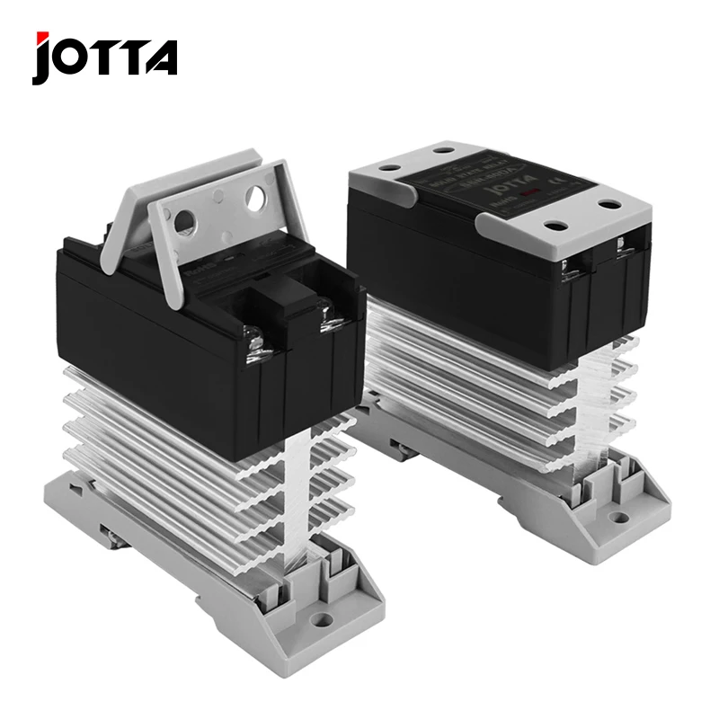 Din Rail Mounted SSR Single Phase Solid State Relay With Heat Sink SSR 10DA 25DA 40DA 60DA 80DA 100DA 120DA