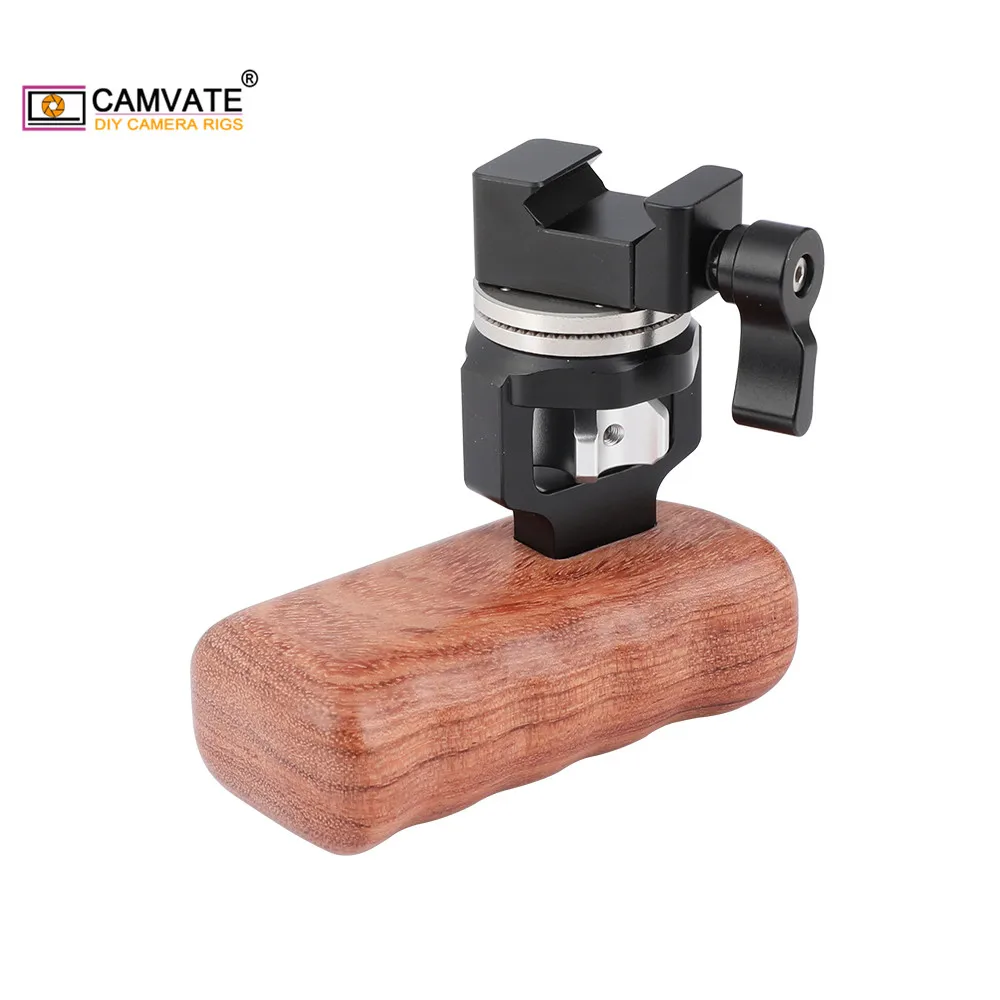 Manopole in legno a sgancio rapido CAMVATE con connessione runa rosetta M6 e adattatore morsetto NATO per videocamera DV RED Camera Cage Rig