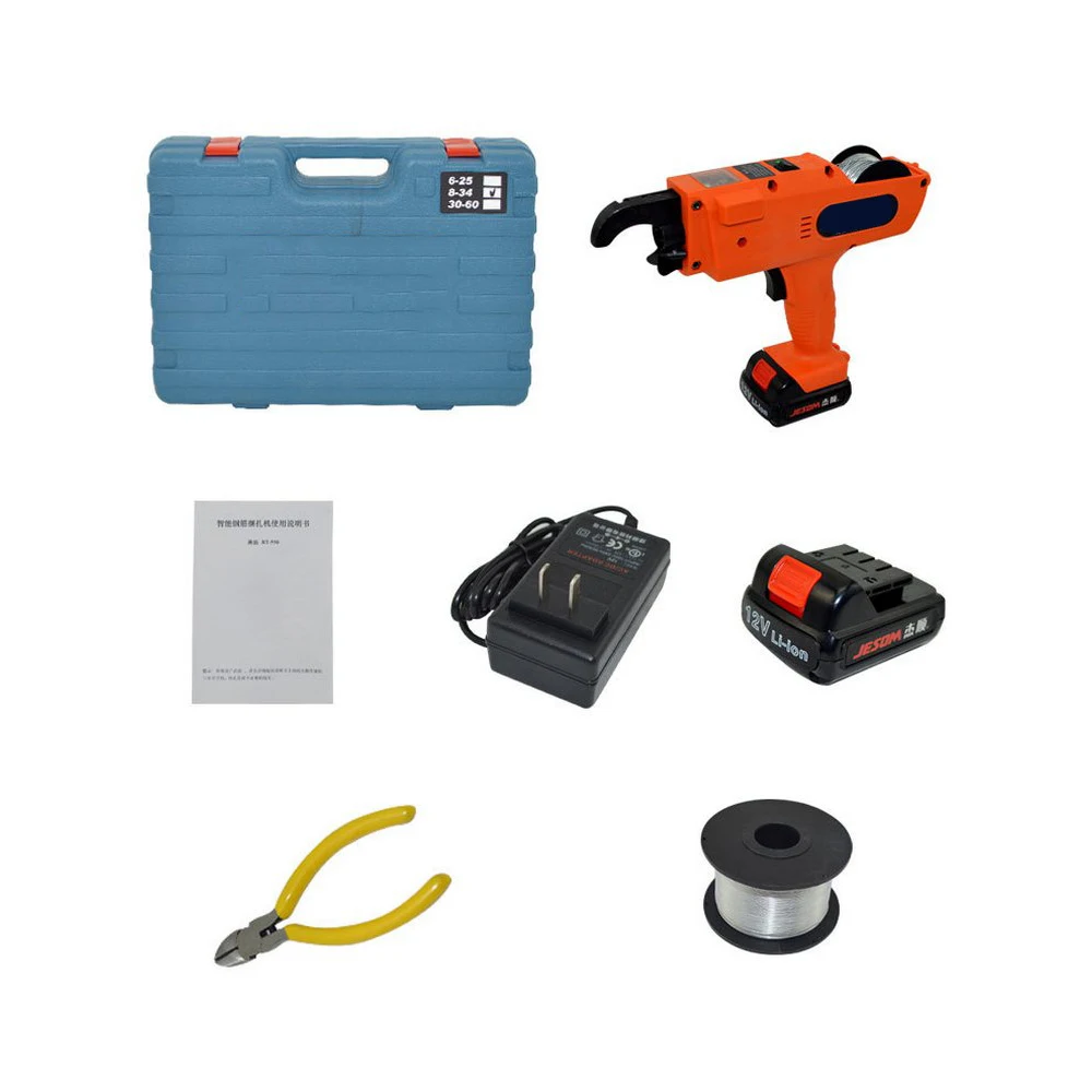 Automatic Rebar Binding Machine12V 3000mAh Rebar Tying Tool Cordless Cable Rechargeable Lithium Battery Power Tool Set