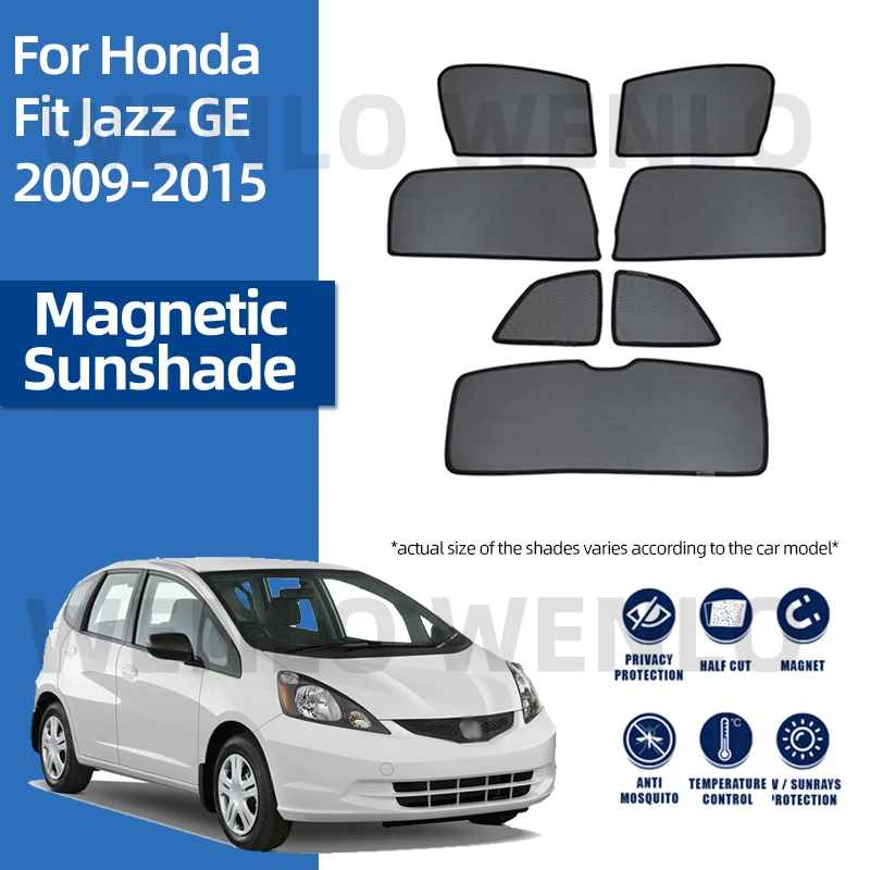 

For Honda Fit Jazz GE6 GE8 2009-2015 Magnetic Mesh Curtain Car Sunscreen Window Shield Sunshade Windshield Shade Glass Sun Visor