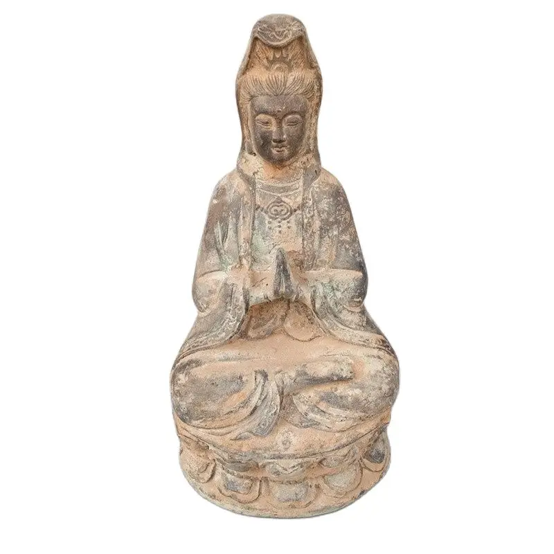 Chinese Old Buddha Bronze Statue, Guanyin Bodhisattva ,Unearthed Bronze Ware Statue