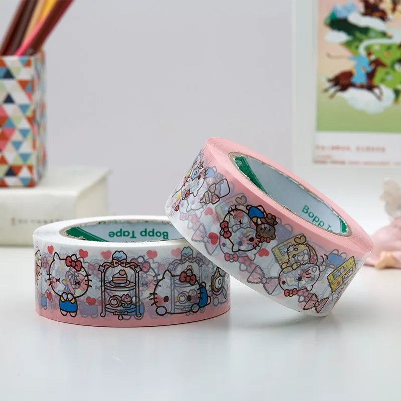 4.5cm x 100M Cute Cat Sealing Tape Girls Gift Packaging Tape Jewelry Paper Box Decorative Tapes Stationery Supplies