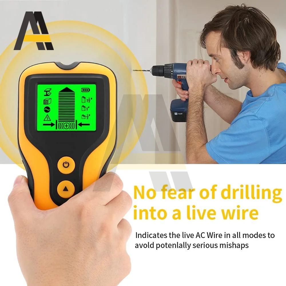 Scanner de Parede com Tubo Sensor Localizador Eletrônico Stud Wood Joist Finder Pipe Wire Detector Metal Detector Tools em 1
