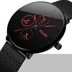 Top Men Watches Luxury Brand Ultra-thin Mesh Steel Quartz Watch Men Military Sport Casual Watch For Men Gift Relogio Masculino