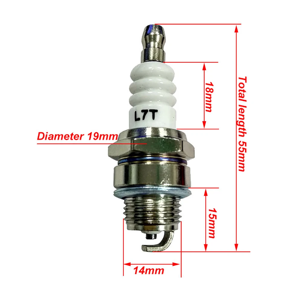 1 PCs L7t spark plug for 2-stroke engine, high quality candle l7t, 47cc, 49cc, 66cc, 80cc (19mm hex)