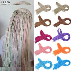 28 Inch Synthetic Zizi Braids Thin Box Braids Hair Extensions Brown Pink Blue Red 613 Box Crochet Braiding Hair For Women 50g