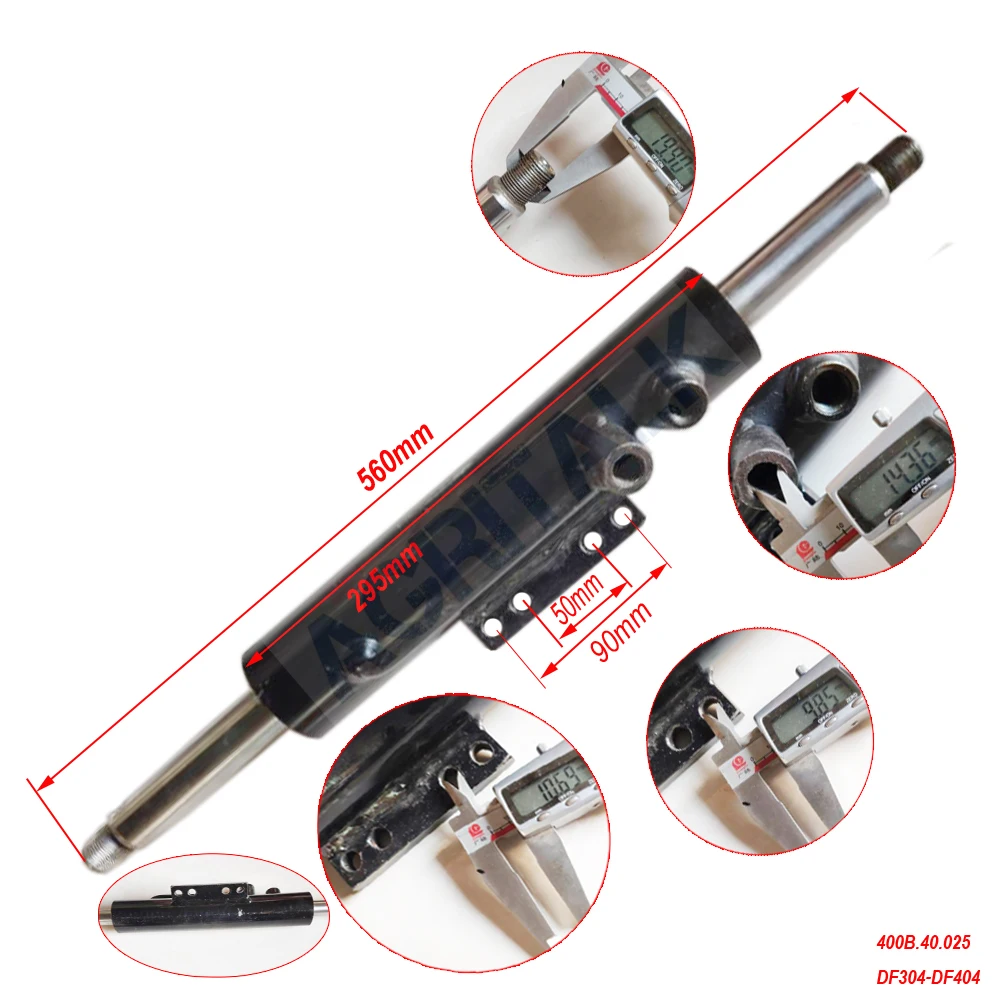 

The power steering cylinder for Dongfeng tractor DF304-DF404, please check the dimenssions when make the order, part number: