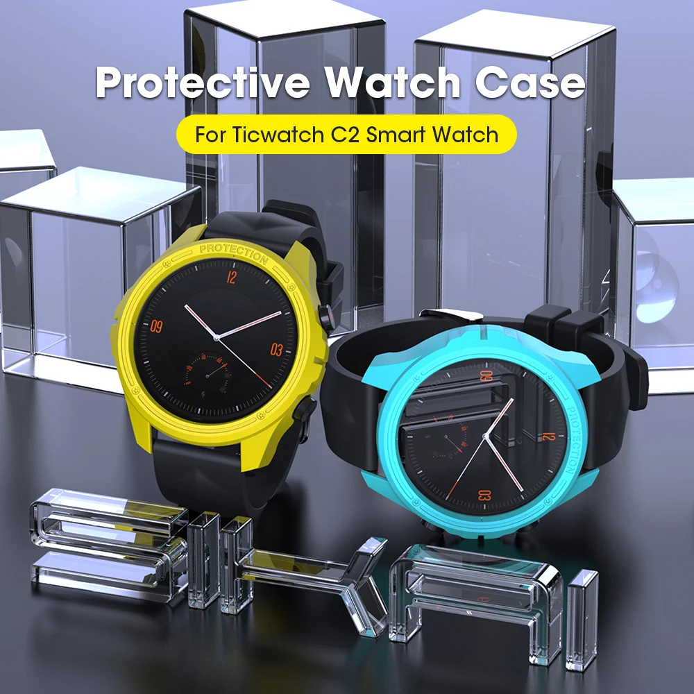 SIKAI-funda para Ticwatch C2, carcasa dura de PC, Protector de pantalla, accesorios de reloj inteligente