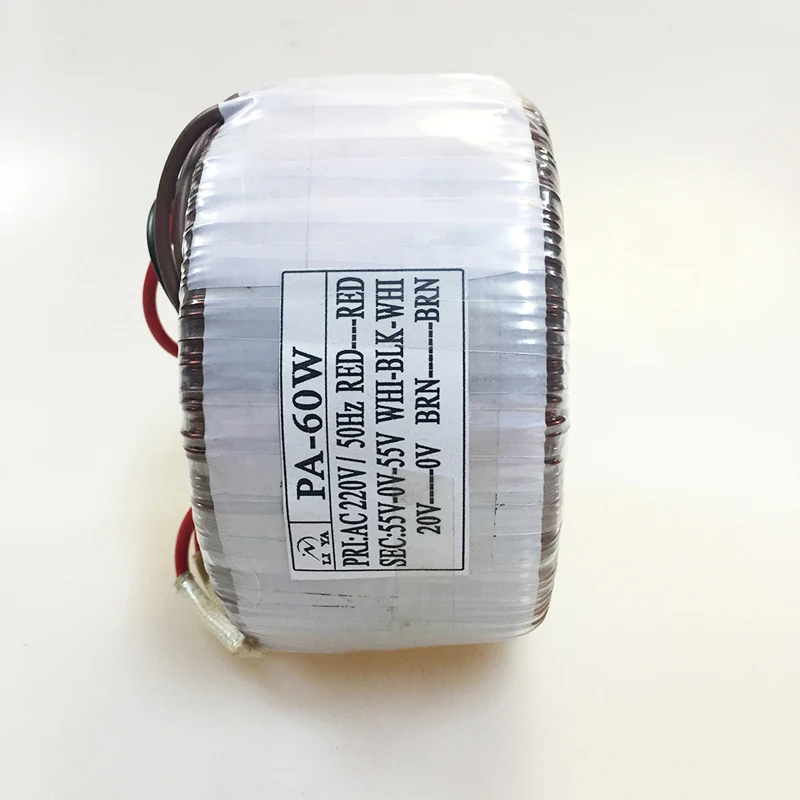 KYYSLB 60W transformator toroidalny czysty z miedzianymi stopkami transformator mocy 60W niska częstotliwość toroidalny może być dostosowany transformator