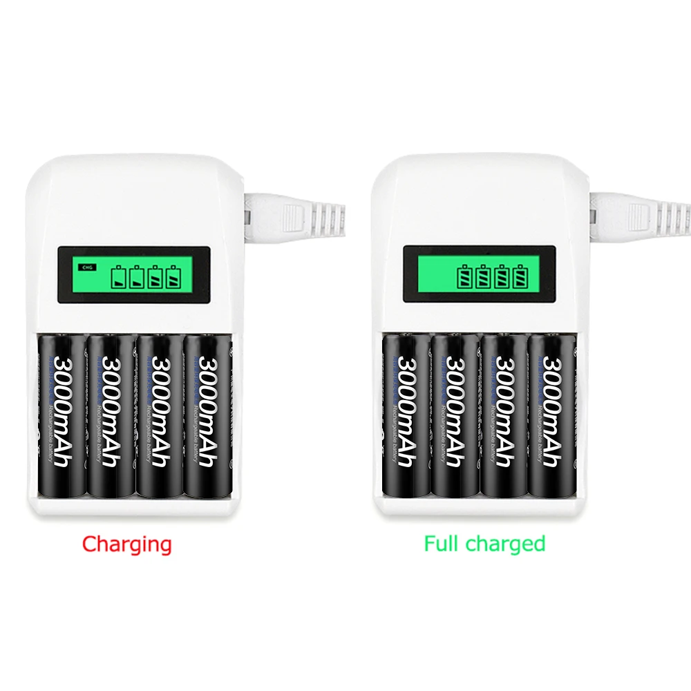 Palo 4 Slot Snelle Smart Lcd Batterijlader Voor 1.2V Aa/Aaa/Ni-Mh/Ni-cd Oplaadbare Batterijen Quick Smart Charger