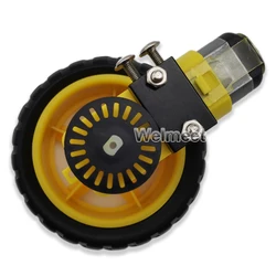 1:48 1:120 Gearbox DC Gear Motor Smart Robot Car TT Motor with Plastic Tire Wheel+Encoder Disc+Black Fixed Bracket