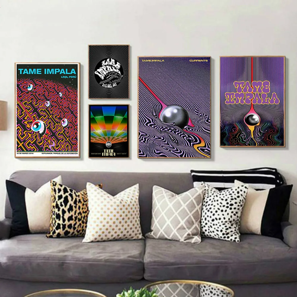 Hot Tame Impala Psychedelic Rock Currents Album Cover Art Silk Poster Gift Home Decor Wall Picture for Living Room Bedroom