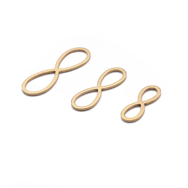 

20pcs Stainless Steel Gold Plated Infinity Symbol Connectors Charms For Handmade Necklace Bracelet Jewelry Making Findings