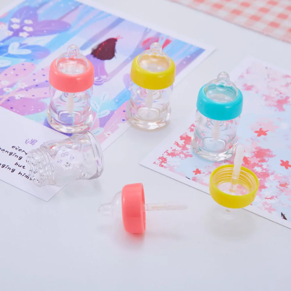 Cute Bottle Shape Refillable Plastic, Latas Vazias Kawaii, Recipiente Cosmético Portátil, Novidade Lip Oil DIY Jar, Abastecimento de Animais, Leite,