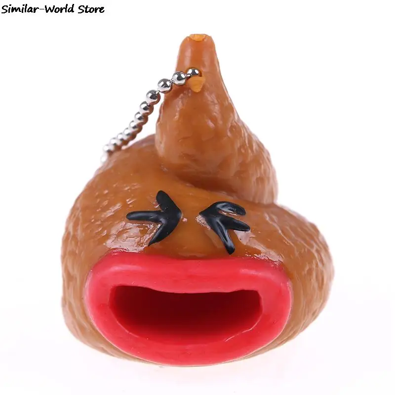 New Funny Poo Squish Emoticon Toy Keychains Pop Out Tongues Novelty Fun Little Prank Tricky Antistress Toy for Kids