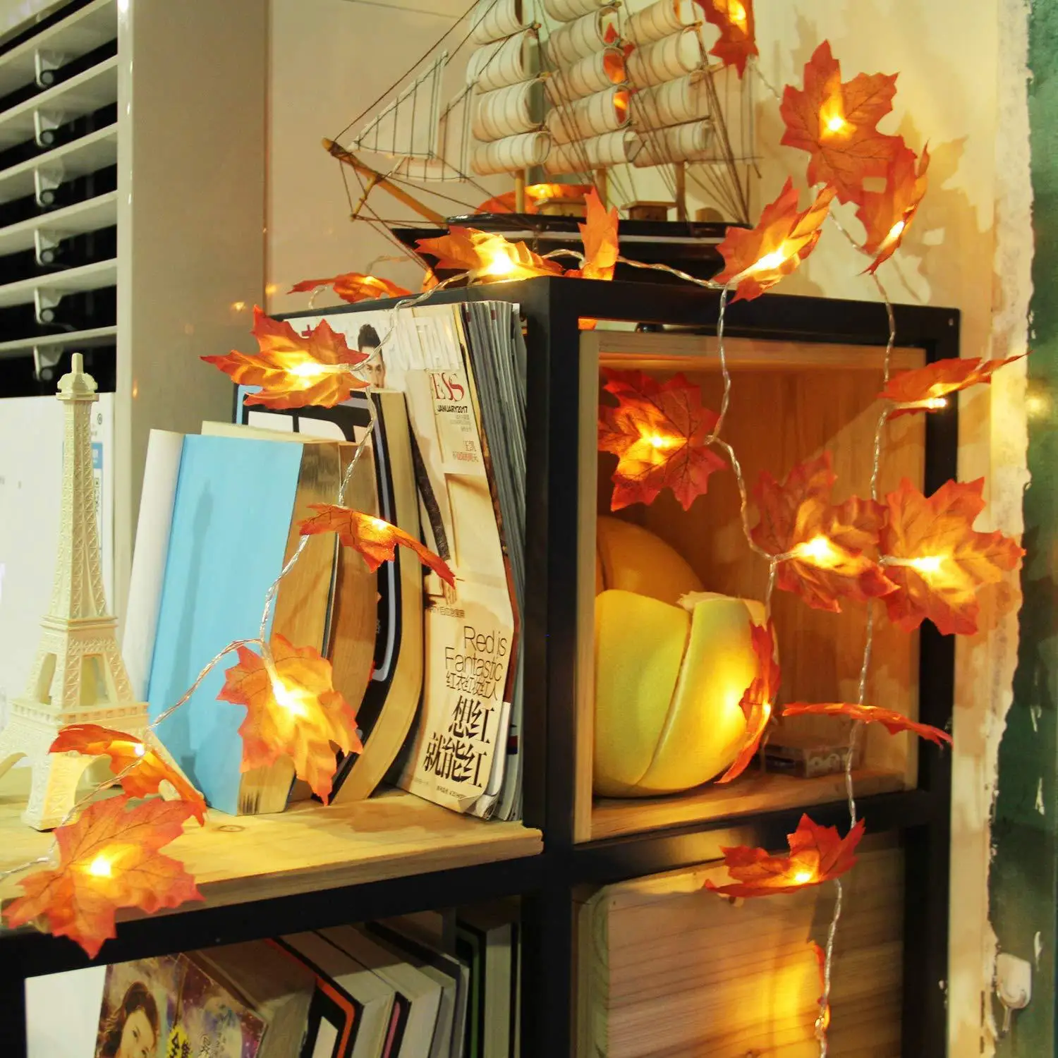 2/3/6M ตกแต่งคริสต์มาสประดิษฐ์ Maple Leaf ใบ LED Light String Lantern Garland Home Party DIY deco ฮาโลวีนใหม่ใช่