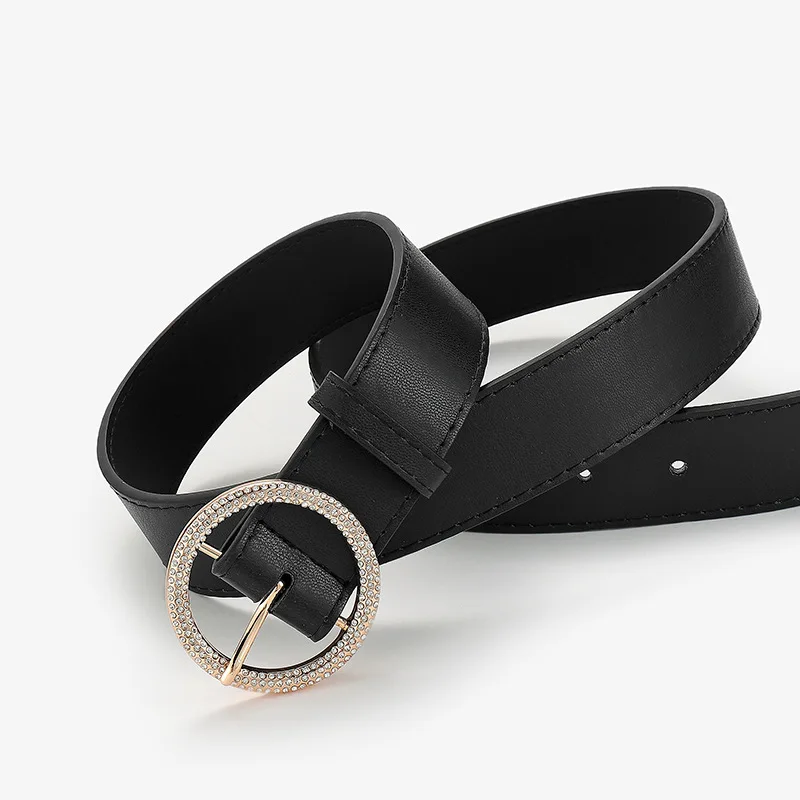 Ensemble ceinture pour femme, perceuse à eau ronde, ceinture décorative rétro, appariement décontracté avec jean, rose, blanc, noir, mode