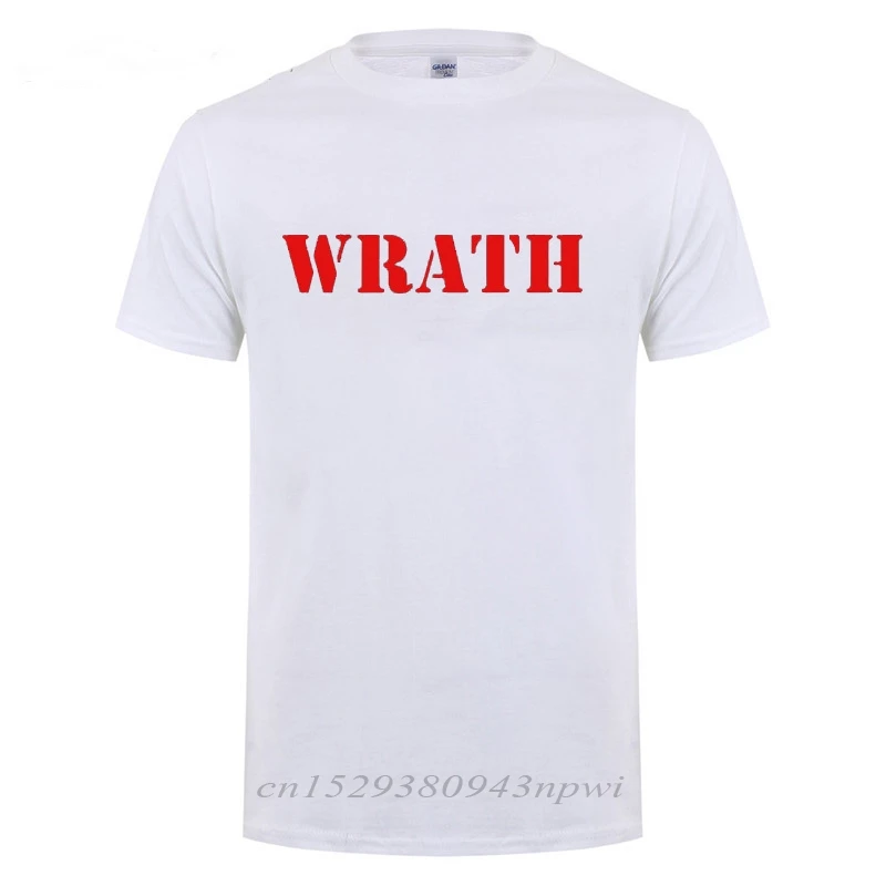 Limited WRATH Natural Selection Logo Printed T Shirt For Men Male Cotton Short Sleeve Streetwear O Neck Funny T-Shirt Tshirt