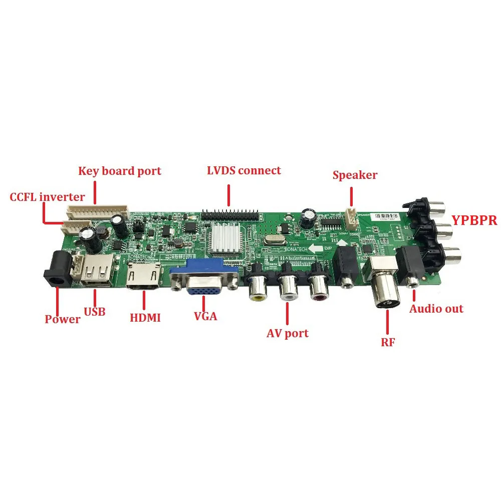 Imagem -06 - Kit tv Lvds Usb 10 L24 L31 L32 L33 Placa Controladora de Sinal Led Vga Dvb-t Digital Controle Remoto de 14 Polegadas para Usb av 1366x007 Wled