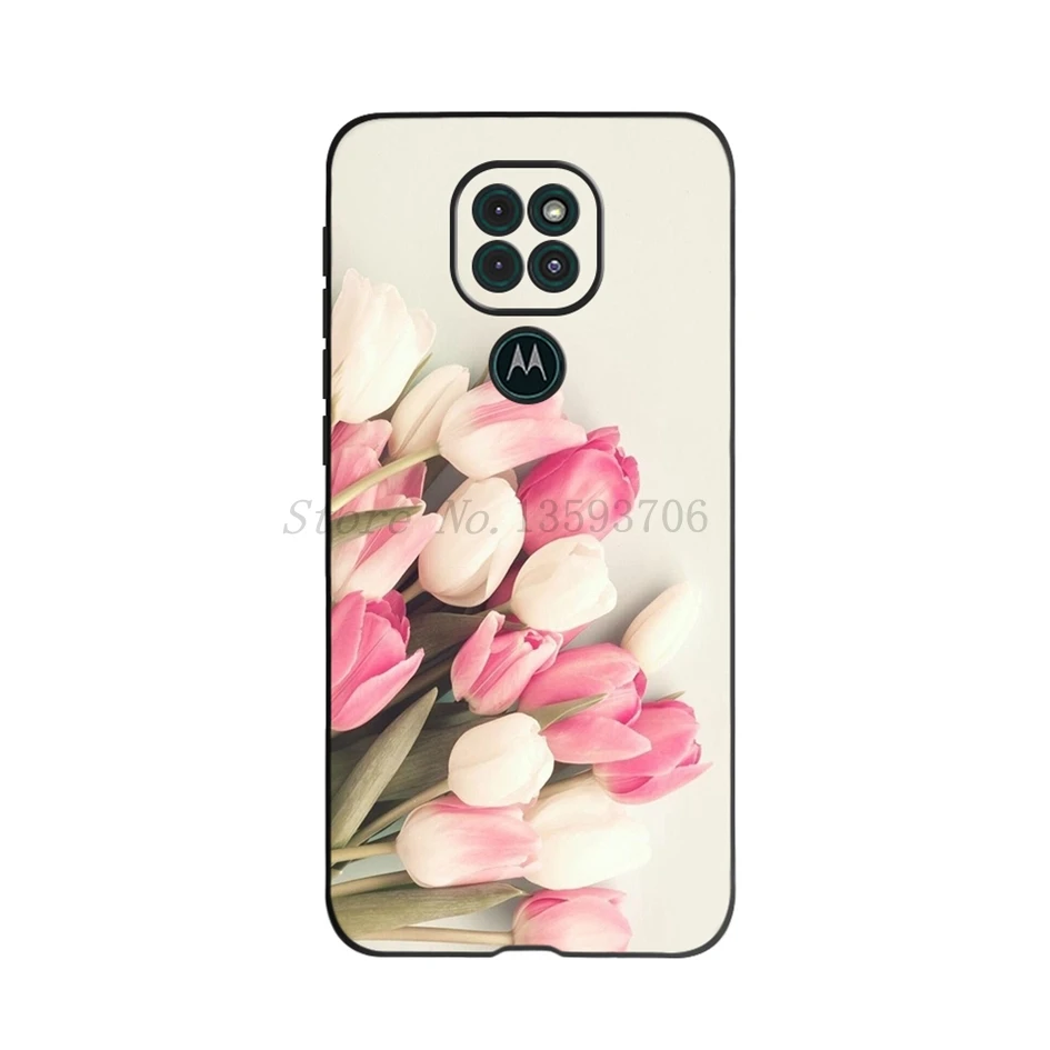 For Motorola Moto G9 Play Case Fashion Flower Printed Soft Silicon Phone Cover 6.5\