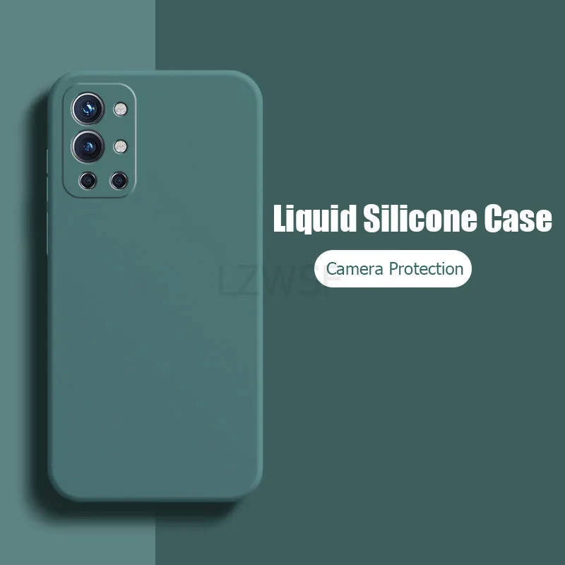 For OnePlus 9R Case Square Liquid Silicone Matte Soft Camera Protection Cover For OnePlus 9 Pro One Plus 9R 9 Pro Phone Case