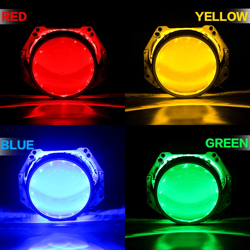 Car Led Devil Eye Demon Evil Eyes DRL LED Bluetooth-compatible APP RGB 2.5 Headlights Motorcycle Mini Projector Lens Accessories