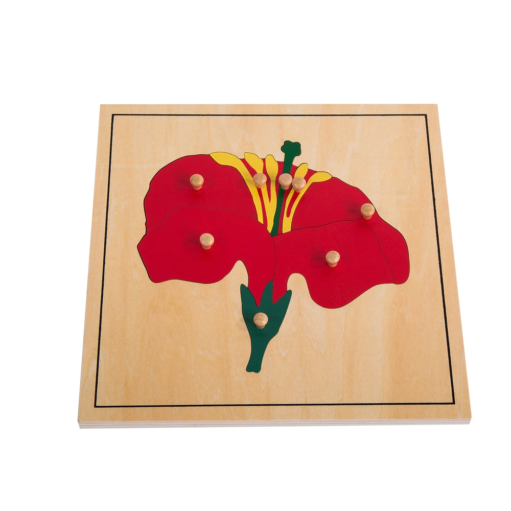 Montessori Materials Wooden Flower Puzzle Wholesale Early Childhood Education Preschool Training Learning For Kindergarten Toys