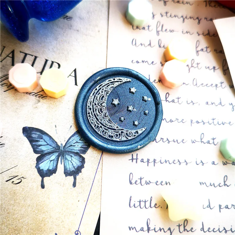 Moon stars Starry sky wax stamp head of Retro Wood Stamp Sealing Wax Seal Stamp Wedding decorativo sealing Stamp wax seals