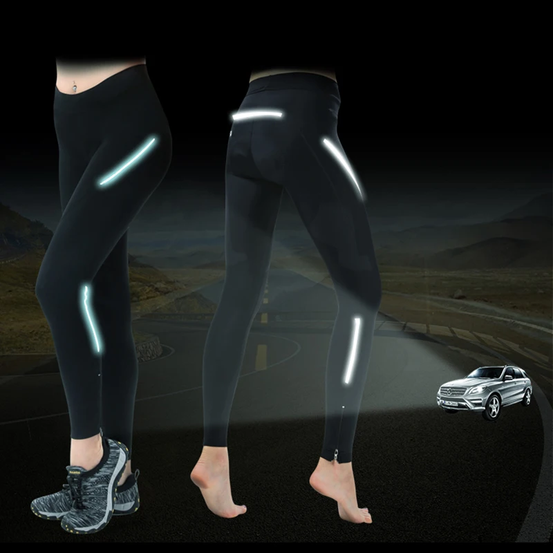 Winter Fleece Warm Reflective Women Cycling Pants Black Gel 4D Padded MTB Bike Pants Outdoor Sports Riding Bicycle Tight