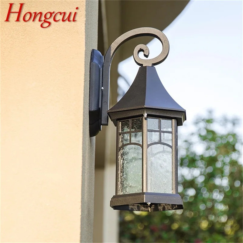 

Hongcui Outdoor Retro Wall Sconces Light LED Waterproof IP65 Black Lamp for Home Porch Decoration