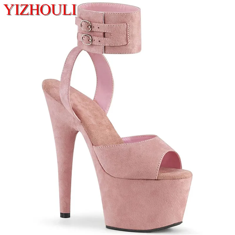 

6 inch, sexy sandals, suede material, 15cm heels for parties, pole dancing performance in nightclubs, dancing shoes