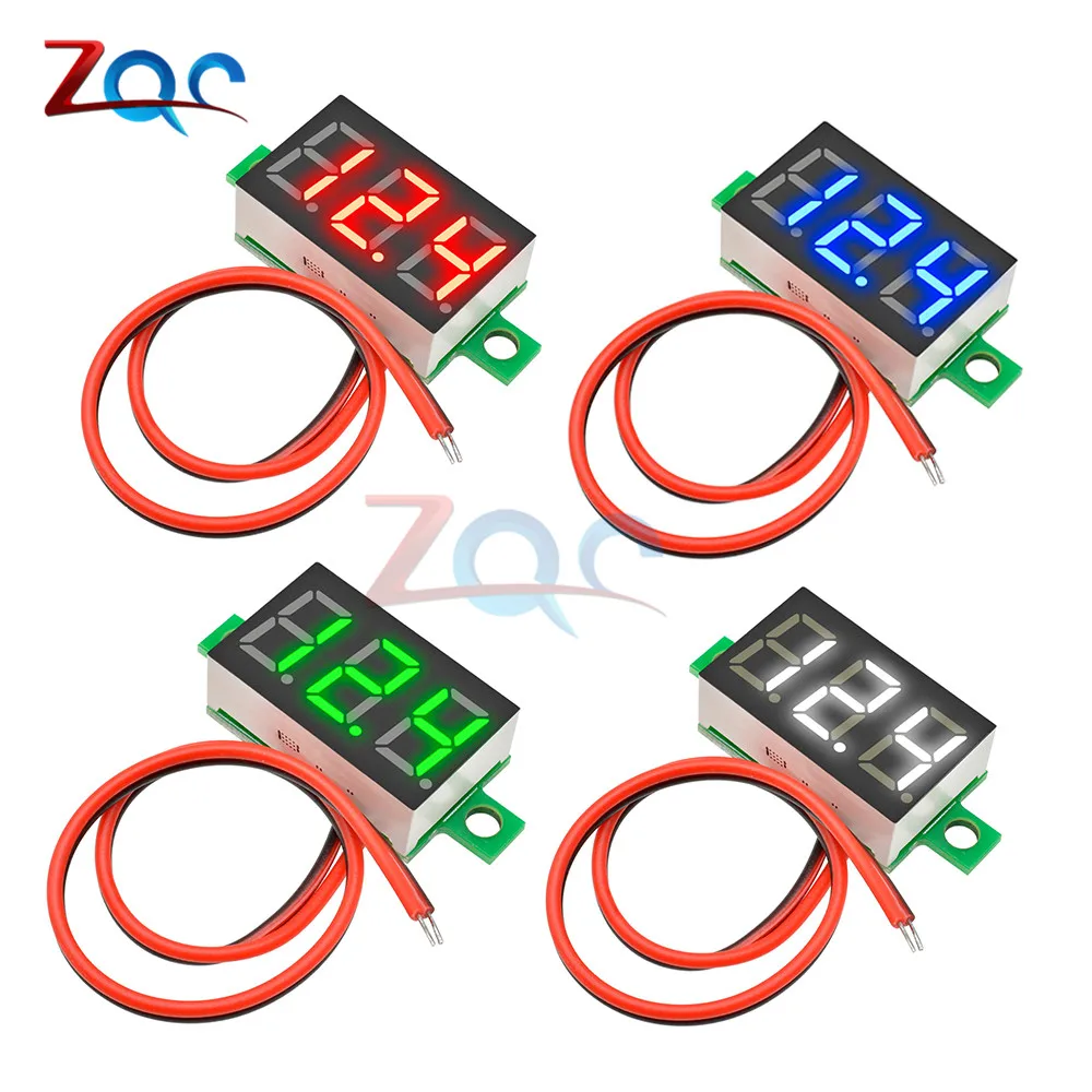 0.36 inch DC 4.7-32V 2 Wires Mini Digit Display Voltmeter Mini LED Digital Panel Volt Voltage Meter Instrument Car 12V 24V