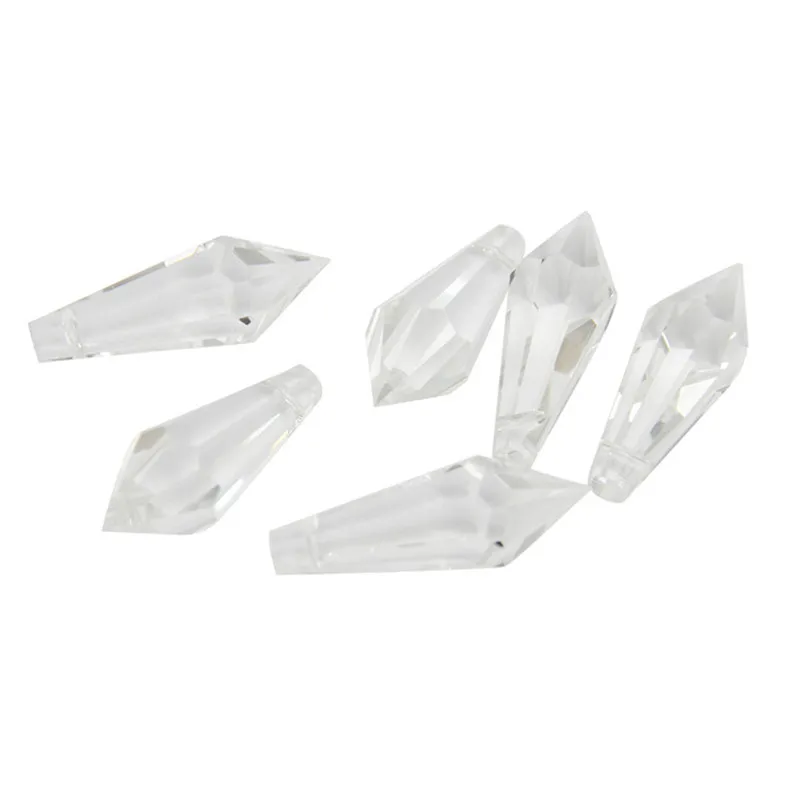 200 Pieces Transparent Color 38mm Crystal Icicle Pendant Feng Shui Glass U Drop Pendant Parts For Chandelier Suspension