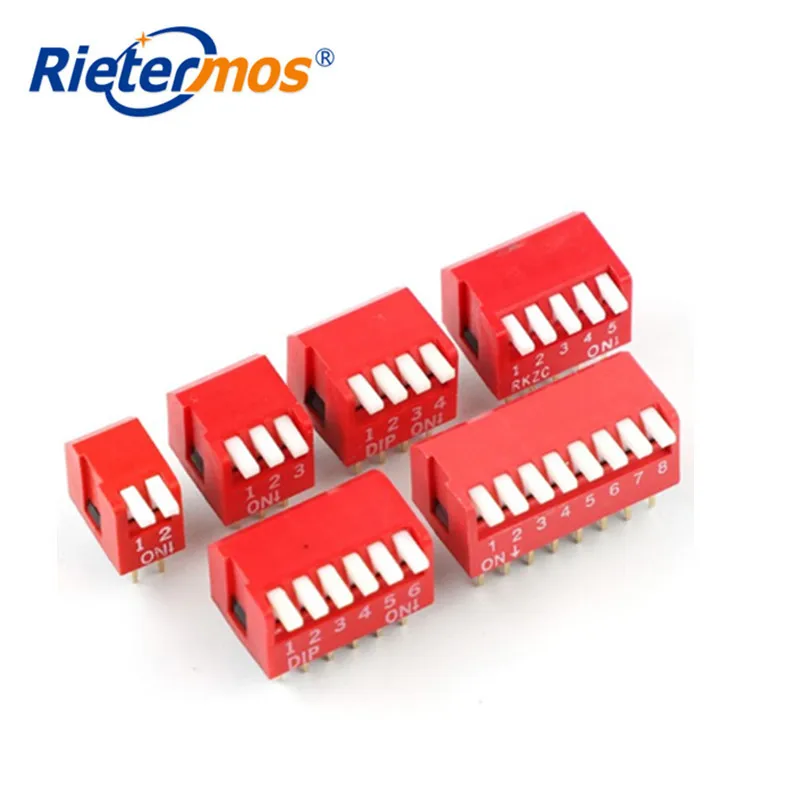Interruptor de tipo Piano de alta calidad, conmutador DIP de 2,54 MM DP 2P/3P/4P/6P/8P/10P, interruptor lateral de bits